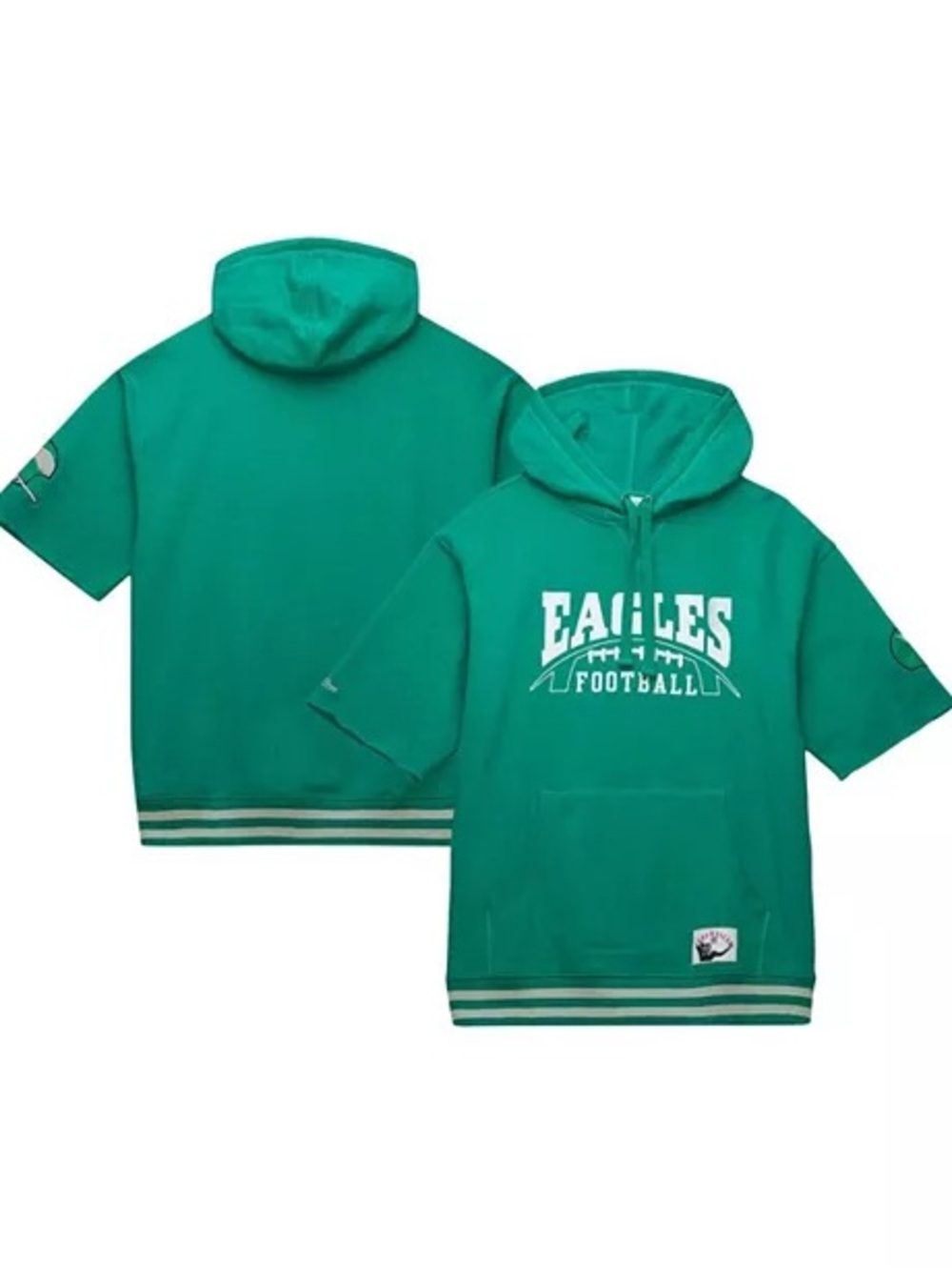 NWT Mitchell Ness Philadelphia Eagles Kids Sweatshirt Short Sleeve Hoodie Medium